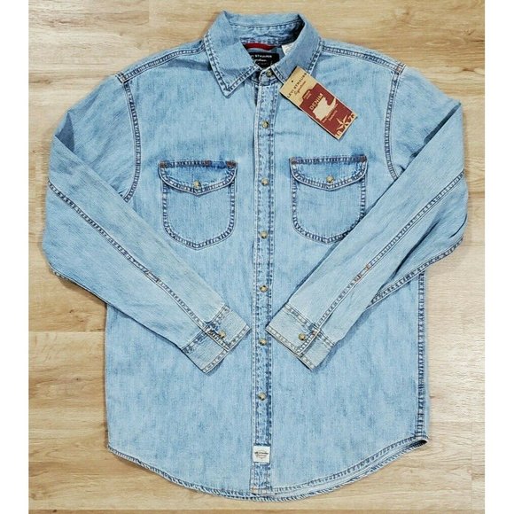 Levi's Other - Levi's Mens Pearl Snap Denim Chambray Blue Shirt S